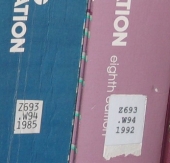 Multi-line call numbers on books