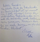 handwritten letter from Fritzi Massary